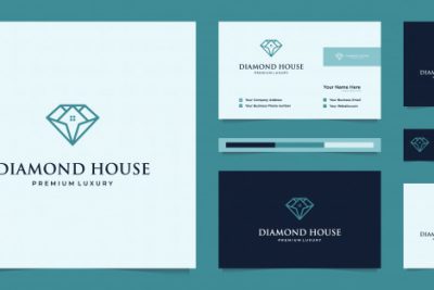 کارت ویزیت و لوگو چند منظوره – Diamonds and house