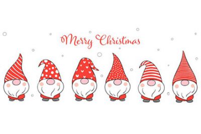 بنر بابانوئل برای کریسمس - Draw banner cute gnomes