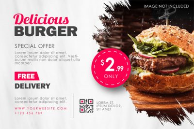 فلایر رستوران و فست فود - Fast food burger restaurant flyer
