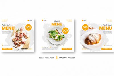 بنر و منو رستوران و کافه - Food menu banner social media