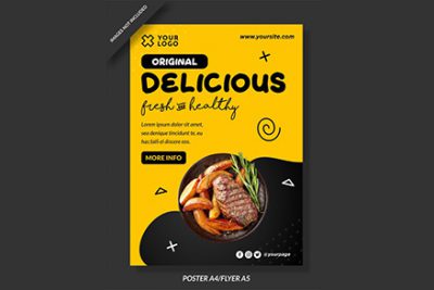 پوستر تبلیغ غذای سالم - Fresh and healthy food poster