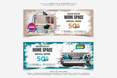 بنر حراجی وب چند منظوره - Furniture sale facebook timeline cover banner