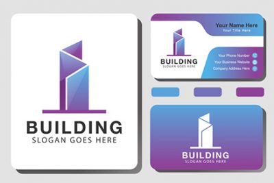 کارت ویزیت و لوگو چند منظوره – Gradient building architecture logo
