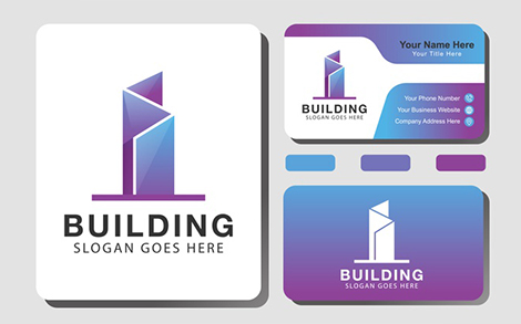 کارت ویزیت و لوگو چند منظوره – Gradient building architecture logo