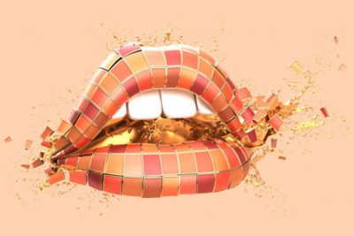 بنر پالت رژلب فرم دهان - Lipstick palette in mouth