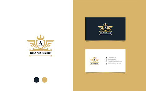 کارت ویزیت و لوگو چند منظوره – Luxury badge logo design business card