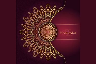 طرح لوکس تزئینی ماندالا با رنگ طلایی – Luxury mandala golden pattern