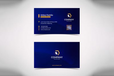 کارت ویزیت و لوگو چند منظوره – Modern blue geometric business card
