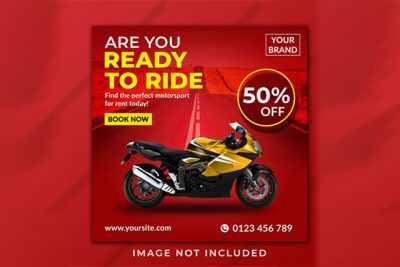 بنر تبلیغاتی موتور سیکلت مناسب اینستاگرام - Motorcycle instagram post template