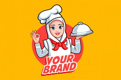 لوگو و کاراکتر خانم با حجاب آشپز – New hijab chef woman
