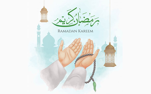بنر دستان در حال دعا کردن – Praying hands in ramadan