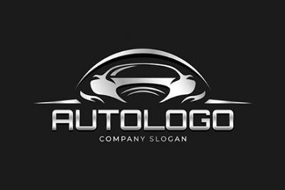 بنر و لوگو ماشین متالیک – Realistic metallic car logo