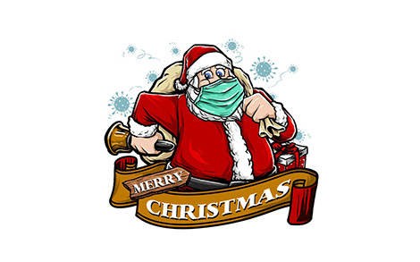 بابانوئل با ماسک - Santa claus wear a mask in the pandemic viruses