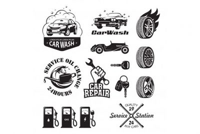 مجموعه لوگو و آیکون ماشین چند منظوره – Set of logos and icons car