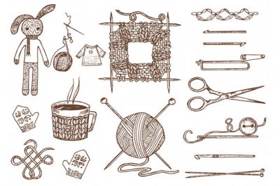 مجموعه ابزار بافندگی و قلاب بافی - Set tools for knitting or crochet