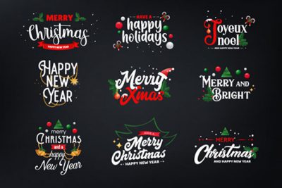 مجموعه لوگو تایپوگرافی کریسمس - Sets of christmas typography
