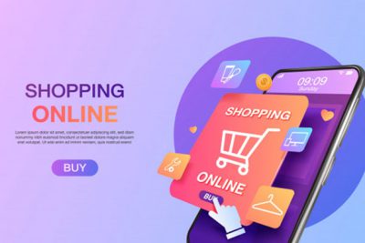 بنر خرید آنلاین از اپلیکیشن - Shopping online on website or mobile application