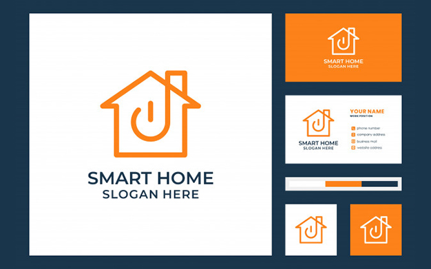کارت ویزیت و لوگو چند منظوره – Smart home logo design