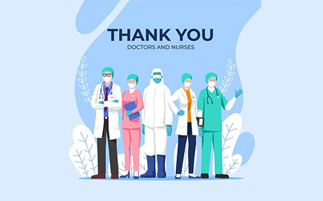 تشکر از کادر درمان کاراکتر دکتر و پرستار – Thank you doctors and nurses