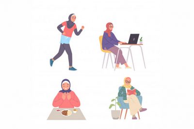 انواع فعالیتهای کاراکتر خانم با حجاب – Activities of women who wear hijab