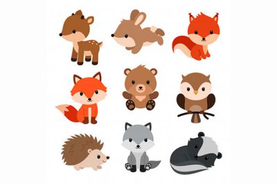 مجموعه کاراکتر حیوانات کارتونی - Woodland animals set