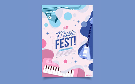 پوستر جشنواره موسیقی مصور 2021 - 2021illustrated music festival poster