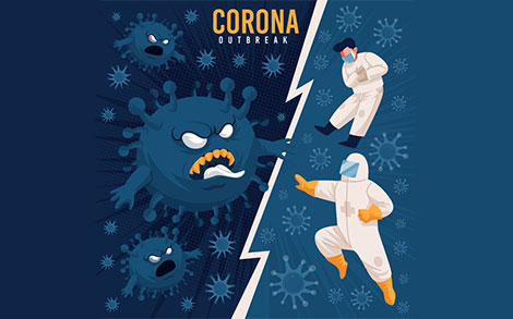کاراکتر کادر درمان با لباس ایمنی مبارزه با ویروس کرونا – Fighting coronavirus