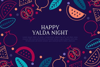 بنر تبریک جشن شب یلدا - Flat design yalda night iranian traditional festival
