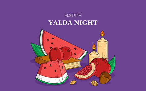 بنر شب یلدا - Hand drawn yalda background