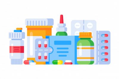 وکتور قرص و دارو - Pills and pharmacy drug bottles