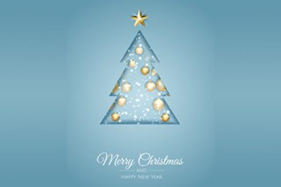 کارت تبریک کریسمس مبارک با درخت سال نو - Merry christmas greeting card with new years tree