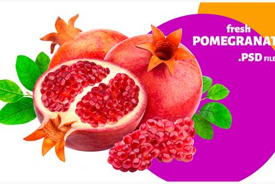 بنر انار شب یلدا - Pomegranate fruits banner isolated