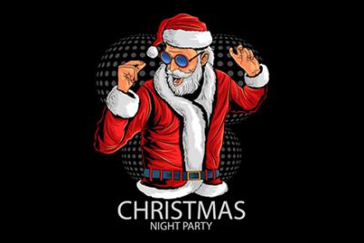بابانوئل در کریسمس - Santa claus at christmas party of dance and music