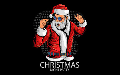 بابانوئل در کریسمس - Santa claus at christmas party of dance and music