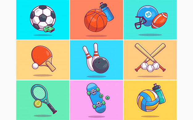 مجموعه آیکون تجهیزات ورزشی - A set of sport elements illustration