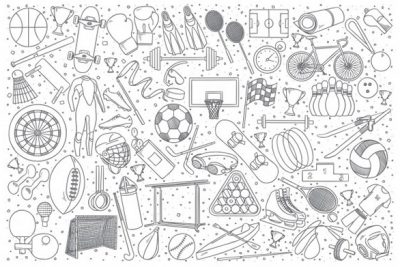 مجموعه دودل لوازم ورزشی - Sport doodle set