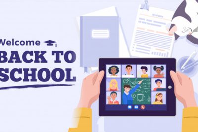 بنر مفهومی کلاس آنلاین - Back to school concept
