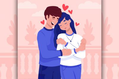 کاراکتر زوج عاشق - Couple in love concept