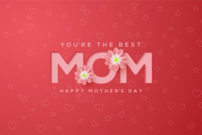 بک گراند روز مادر نقش برجسته با گل صورتی – Mother's day background