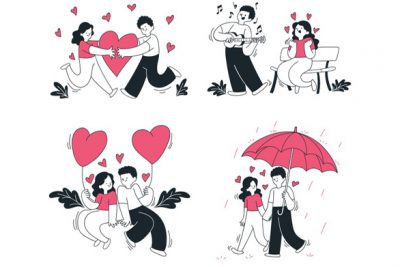 کاراکتر زوج عاشق - Romantic couple spending time together