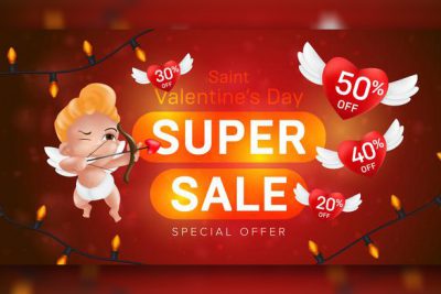 بنر تخفیف ویژه به مناسبت ولنتاین - Saint valentine's day special offer