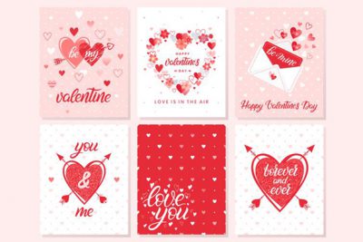 مجموعه پست اینستاگرام روز ولنتاین - Set of creative valentines day cards
