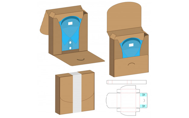 قالب تیغ دای کات جعبه محصول - Box packaging die cut template design