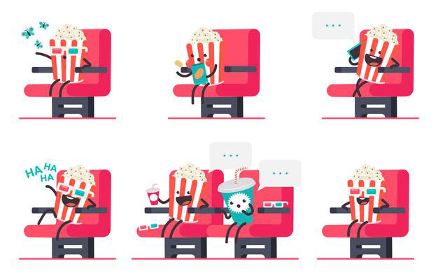 مجموعه کاراکتر پاپ کورن و سودا - Cute popcorn and soda