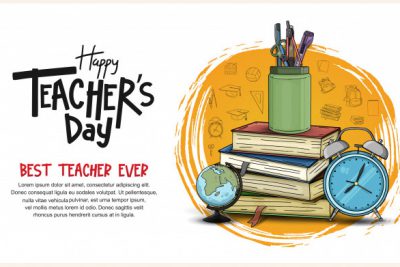 بنر تبریک روز معلم - Happy teacher's day banner template