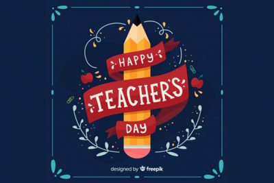 بنر تبریک روز معلم - Happy world teacher's day background