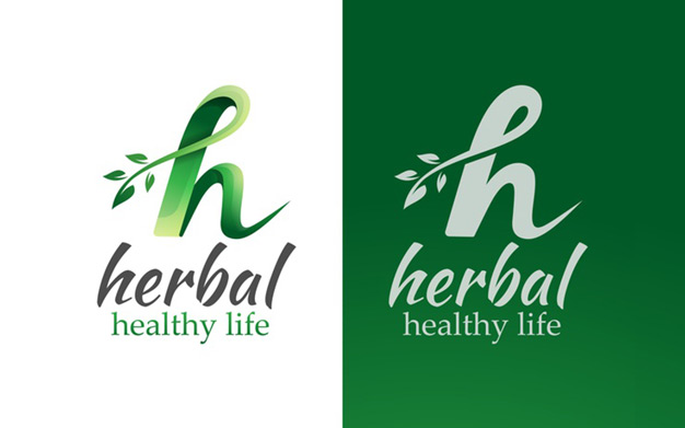 لوگو حرف h انگلیسی - Initial letter h with leaf | گرافیستیم