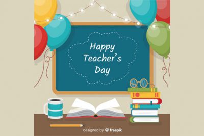 بنر تبریک روز معلم - Lovely world teachers day composition
