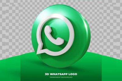 لوگو 3 بعدی واتساپ - 3d rendering of whatsapp logo