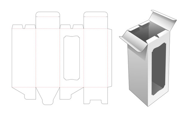 قالب تیغ دای کات جعبه محصول - Bottle box with middle open point